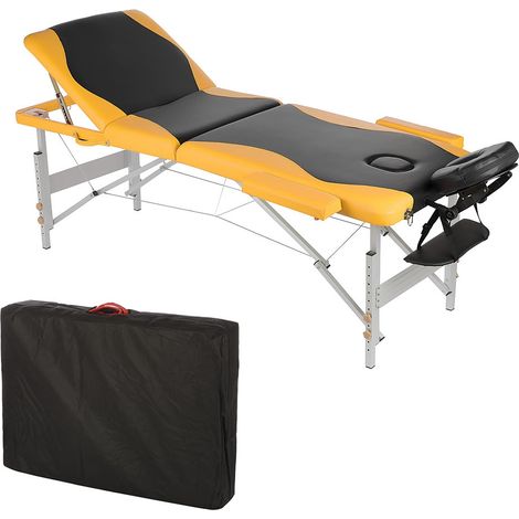 Mucola – Table de massage 3 zones en aluminium – Rembourrage épais 5 cm – Réglable 58-83 cm – Capacité 250 kg – Portable et pliable (1/5)