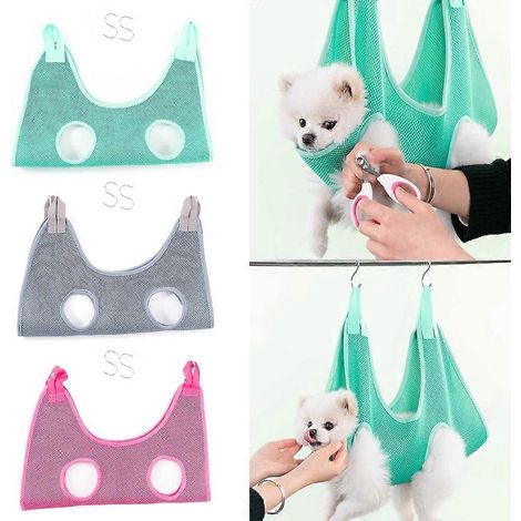 Ensemble de porte-accessoires de toilettage pour chiens - Support pour animaux de compagnie - Aide au toilettage - Ensemble de sangles pour animaux de compagnie - Vert - Taille M (1/4)