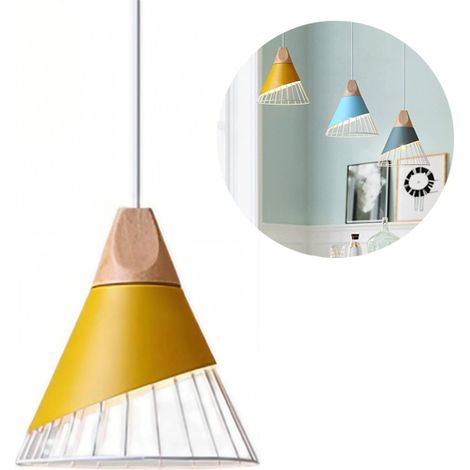 Lustre Moderne Vintage - Luminaire Plafond Industriel,Ø25cm - Longue Chaîne Réglable (150cm) - Ampoule E27 Non Incluse (1/5)