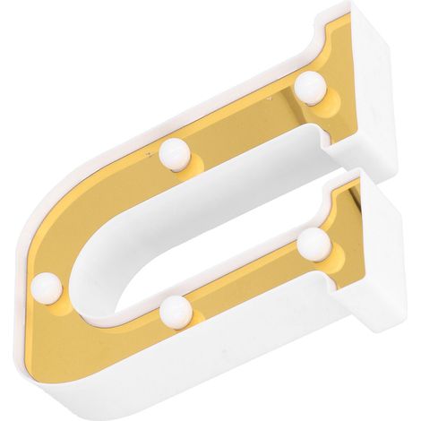 Guirlande lumineuse décorative LED dorée en forme de lettre (26 lettres) pour les demandes en mariage, les fêtes, les anniversaires, les soirées et les confessions blanc chaud en forme de U. (1/5)