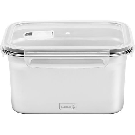 Boîte de rangement en acier inoxydable avec couvercle en plastique sans BPA Transparent 2000 ml (1/5)
