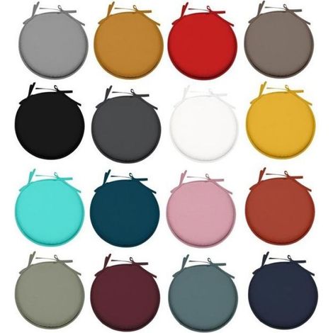 Rundes Stuhlkissen in schlichter Pop-Farbe, 40 cm, Curry (1/5)