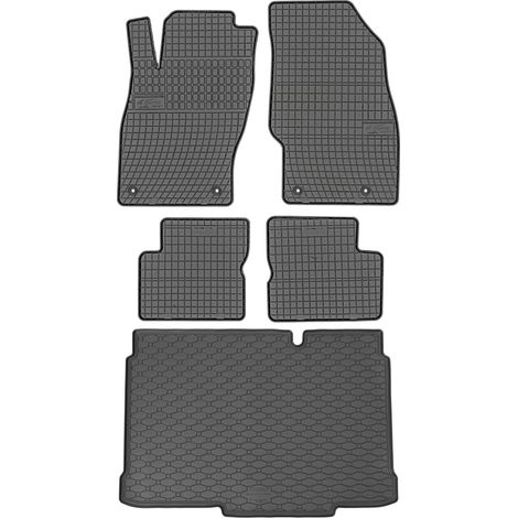 Set di tappetini in gomma per auto e tappetino per bagagliaio per Opel Corsa D Hatchback dal 2006 al 11/2014.