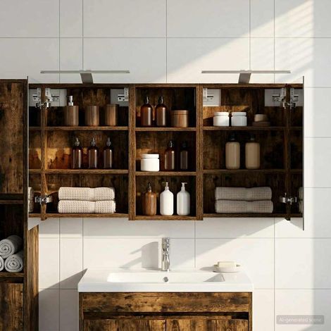 Juego de Muebles de Baño con estante 3 pcs 110 x 10,5 x 60,5 cm