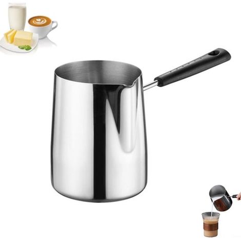 1 articolo, Caffettiera, Caffettiera in acciaio inox, Scaldalatte, Sciogliburro, Caffettiera con beccuccio, Utensile da caffè con manico lungo (1/5)