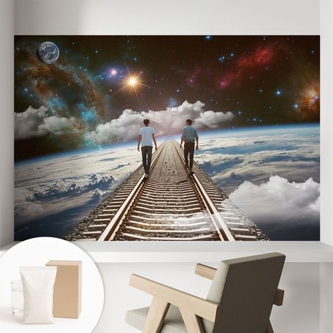 Carta Da Parati - Mural - Con Sala Da Pranzo - Camera Da Letto - Cameretta - Con Colla Gratuita Viaggio nello spazio 104x70 cm (1/5)