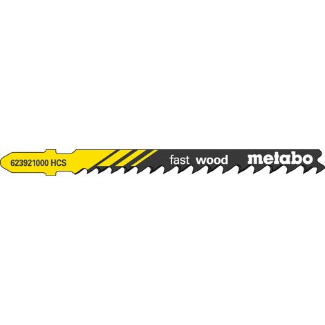 Metabo 5 Stichsägeblätter fast wood 74/ 4,0-5,2 mm, progressiv, HCS, mit Eintauchspitze, geschliffen / geschränkt (1/3)