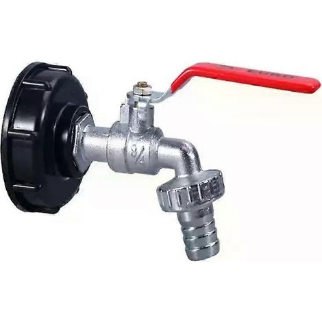 Adaptateur de robinet durable pour réservoir IBC (1 pièce) : filetage grossier S606 vers connecteur 1/2" ou 3/4" pour robinet de jardin ou de maison. (1/4)