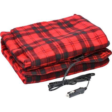 Eosnow Rote Auto-Heizdecke, elektrisch, 12 Volt, langes Kabel, leichter Überwurf