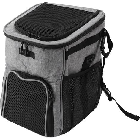Panier de vélo pour chien, imperméable, respirant et amovible, sac à dos de transport pour chien, gris, idéal pour les voyages en plein air (1/5)