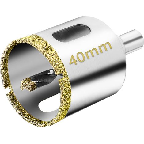 Bluedeer – Scie cloche diamantée 40 mm – Acier au carbone avec revêtement diamanté – Pour carrelage, verre, céramique, marbre – Perçage précis