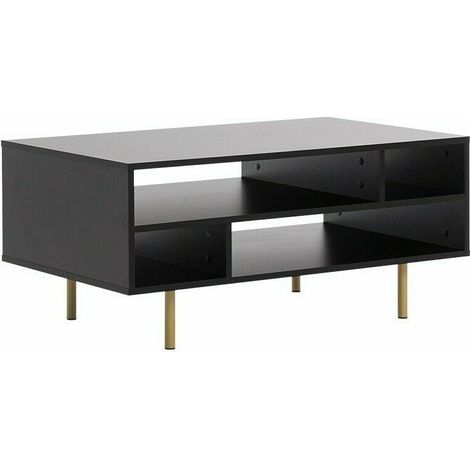Mesa de centro Decus, Negro, 45x60x100cm, Diámetro: 0, Aglomerado laminado, Angular