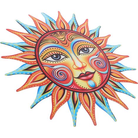 coration Murale Soleil Fer Orange Sculpt e et l gante Art (1/5)