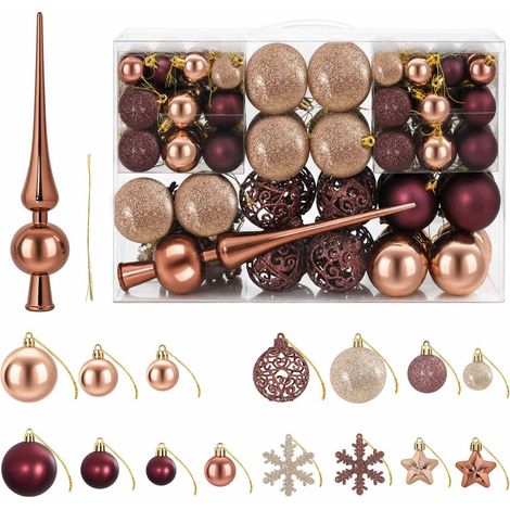 vidaXL Christmas Ball Set 111 pcs Champagne and Brown 6 cm Polystyrene (1/5)