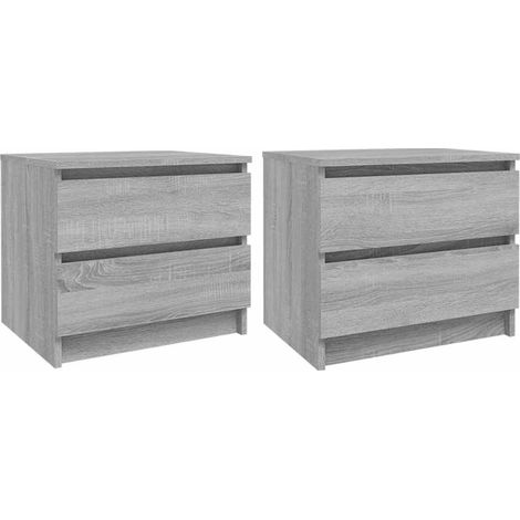 Maison Exclusive - Comodini Grigio Sonoma 2 pz 50x39x43,5 cm in Legno Multistrato (1/5)