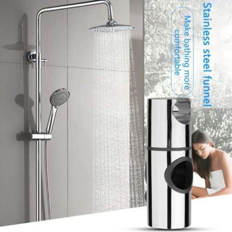 Supporto per soffione doccia, diametro regolabile 19 mm, design cromato + ABS, facile installazione, adatto per asta doccia (1/3)