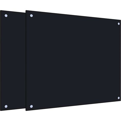 Dosserets de cuisine 2 pcs noir 70x60 cm verre trempé CFW16979 (1/5)