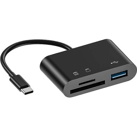 Lecteur de cartes TF/SD USB Type-C OTG 2.0, adaptateur hub micro USB pour téléphone et ordinateur (1/4)