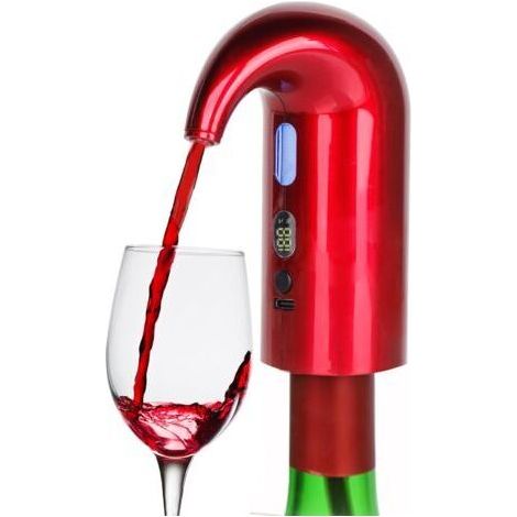 BUNTHAUS Aérateur de vin électrique verseur, carafe à vin portable à commande tactile et pompe distributeur de vin pour vins rouges et blancs, distributeur de vin automatique rechargeable de type C (1/5)