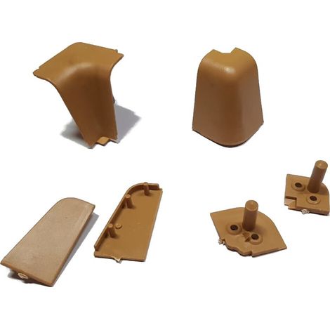 Kit terminali tappi e angolari per alzatina accessori top cucina vari colori colore: marrone chiaro a becco
