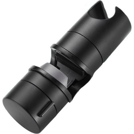 Support de pommeau de douche réglable universel pour rail de 20 à 25 mm de diamètre extérieur, fixation par pince coulissante, remplacement pour salle de bain, support de douchette rotatif à 360° noir (1/5)