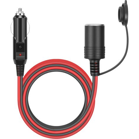 2 m Cigarette Lighter Extension Cable for Cigarette Lighter 12 V/24 V Cigarette Lighter Socket with Fuse 15 A/16 AWG DC Cigarette Lighter Socket for Motorcycles, Boats, Cars and Trucks (1/5)