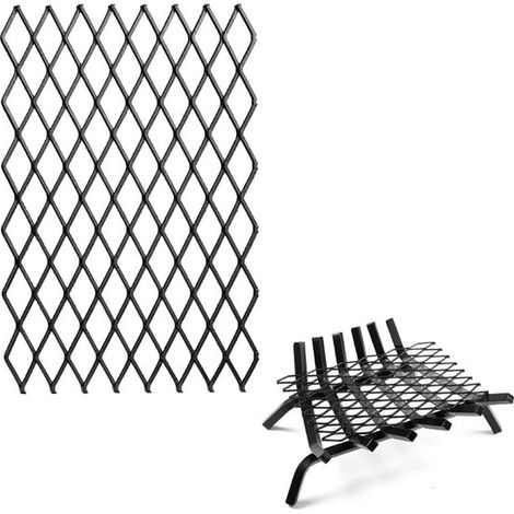 Cable plano autoadhesivo para estufa,Kit de reparación de estufas,Rejilla de seguridad metálica para chimenea,negra,24,9 x 40,9 cm (1/2)
