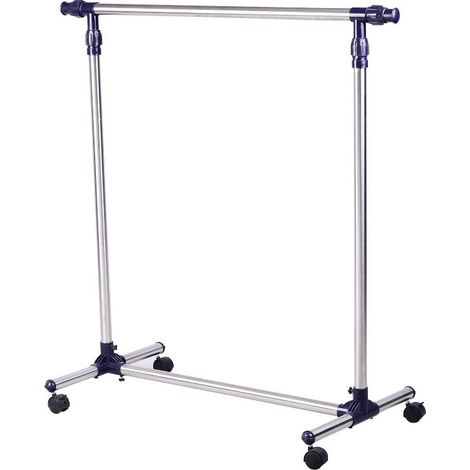 Garderobenständer Kleiderständer mit Rollen Höhenverstellbare und Ausziehbare Kleiderstange Wäscheständer Freistehender Garderobe für Eingangsbereich Edelstahl 86 x 45 x 95 cm (1/5)