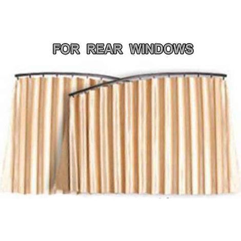 Pare-soleil universel pour voiture, rideau magnétique rétractable pour vitres latérales, protection solaire et isolation thermique, 2 pièces, couleur or, arrière (1/5)