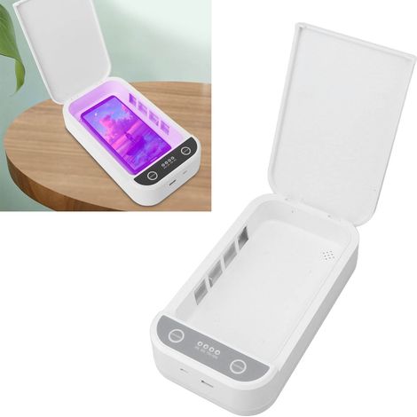 Boîte de stérilisation multifonctionnelle pour téléphones portables avec 2 lampes UVC (1/5)