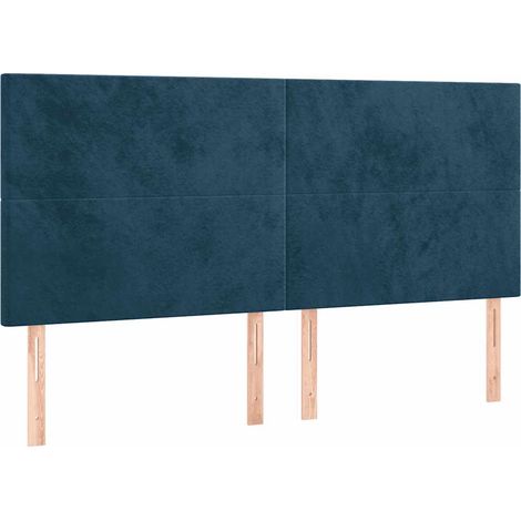 Tête de lit Bleu foncé 160 x 5 x 118/128 cm Velours (1/5)