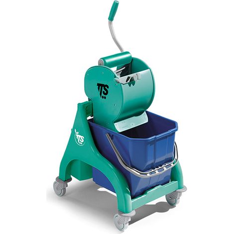 Carrello professionale per le pulizie Nick verde 25lt con strizzatore Dry