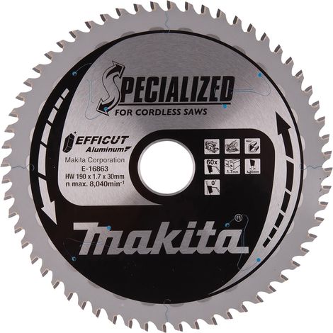 MAKITA PIŁA TARCZOWA 190x30x60z EFFICUT DO ALUMINIUM....