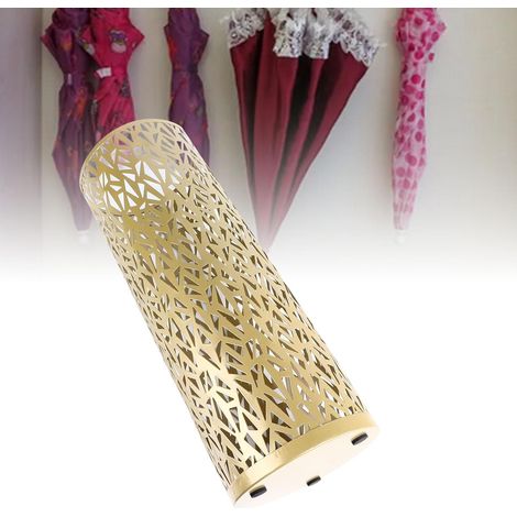 Porte-parapluie Rond Autoportant en Métal évidé - Support pour Parapluies et Cannes de Marche - Pour Entrée, Maison, Bureau (1/5)