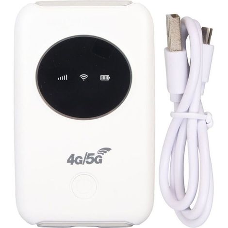 Modem WiFi USB 4G LTE 300 Mbps débloqué 5G WiFi Emplacement pour carte SIM Routeur WiFi portable sans fil 3200 mAh intégré (1/4)