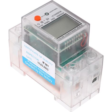 Compteur Électrique Monophasé 2 Pôles avec Écran LCD pour Installation Rail DIN - 230 Volts (1/5)