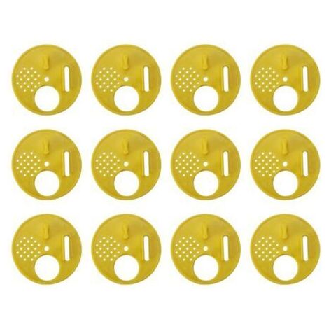 12 Pièces Disque 4 Positions en Plastique 6.8cm pour Apiculteur Apiculture Nucléi