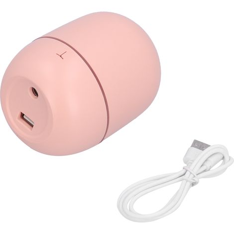 Mini humidificateur portable rechargeable par USB, humidificateur de bureau, humidificateur de chambre avec lumière LED rose (1/5)