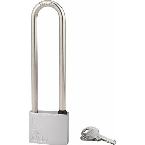 THIRARD - Cadenas à clé Type 1, extérieur, laiton chromé, anse haute, 50mm, 2 clés - THIRARD