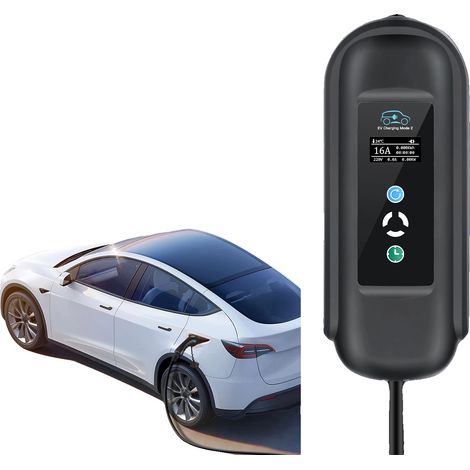 Tragbares EV-Ladegerät, einstellbarer Strom, 11 kW maximale Leistung, schwarz (1/2)