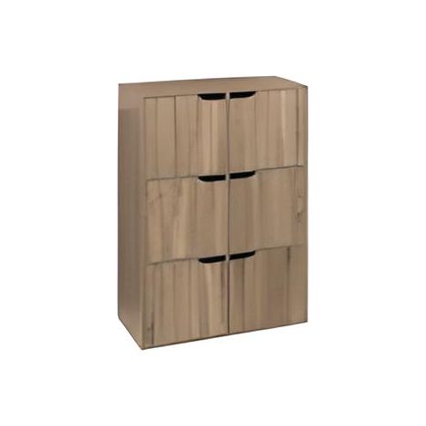 Etagère avec 6 cases en bois coloris naturel - longueur 67,5 x profondeur 32 x hauteur 100,5 cm -PEGANE-
