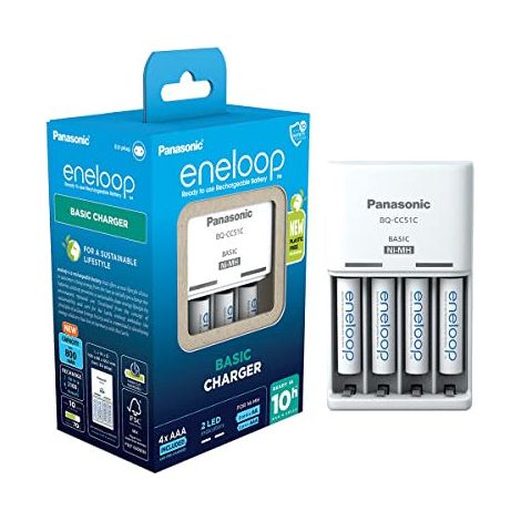 eneloop BQ-CC51 Basic Charger inkl. 4x AAA Akkus