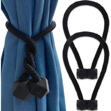 schwarze magnetische Gardinenhalter, Gardinenhalterungen, moderne magnetische Gardinenhalter, dekorative Accessoires für Zuhause, Schlafzimmer, Esszimmer