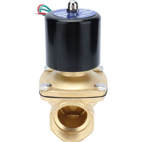 Électrovanne à membrane 2W-400-40 en laiton fermée au repos 45mm filetage 40mm passage 106x87x164mm 220V avec notice (1/5)