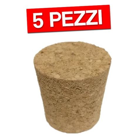 TAPPO TAPPI SUGHERO DAMIGIANA COMPOSTO 5 PZ MM.40 (28857)