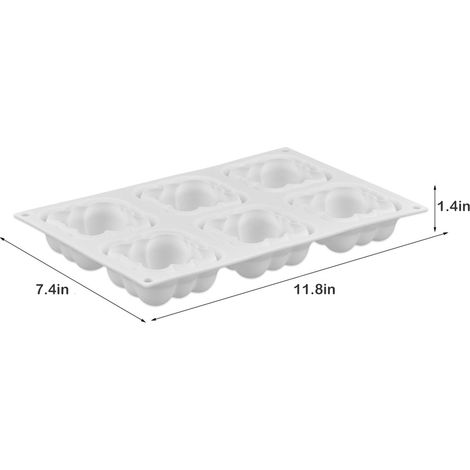 Silikon-Mousseform mit 6 Mulden, 3D-Wolkenkuchenform, Blasenform zum Backen (1/5)