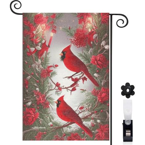 Drapeau de jardin vertical décoration pour maison de campagne toile épaisse double face 30 x 45 cm pour balcon terrasse (1/5)