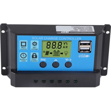 Régulateur Intelligent de batterie de panneau de contrôleur de Charge solaire 30A avec affichage numérique à double Port USB (1/5)