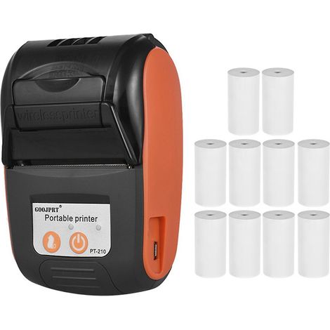 Imprimante thermique portable PT-210, imprimante de reçus de 58 mm pour commerces de détail et restaurants ( ) (1/5)