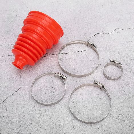 Soufflet de cardan universel en silicone, cache-poussière, rotule, kit de fixation ronde à vitesse constante, rouge (1/4)